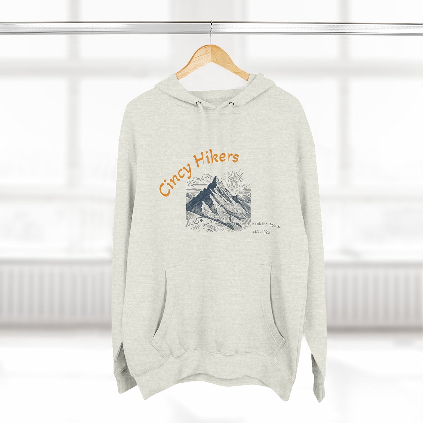 Cincy Hikers Fleece Hoodie, Cozy Mountain Apparel for Outdoor Lovers, Perfect Gift for Hikers, Camping, or Adventurers