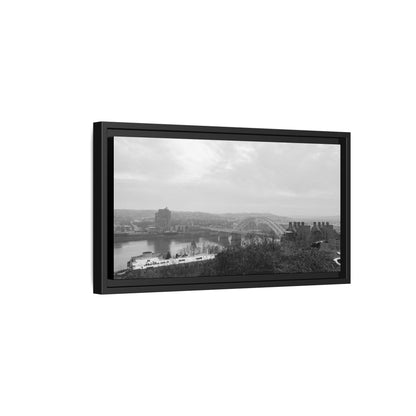 Queen City Bridges Winter Matte Canvas (Framed)