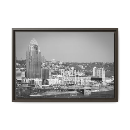 Cincy in the Fall Wall Art — Black & White Cityscape Print