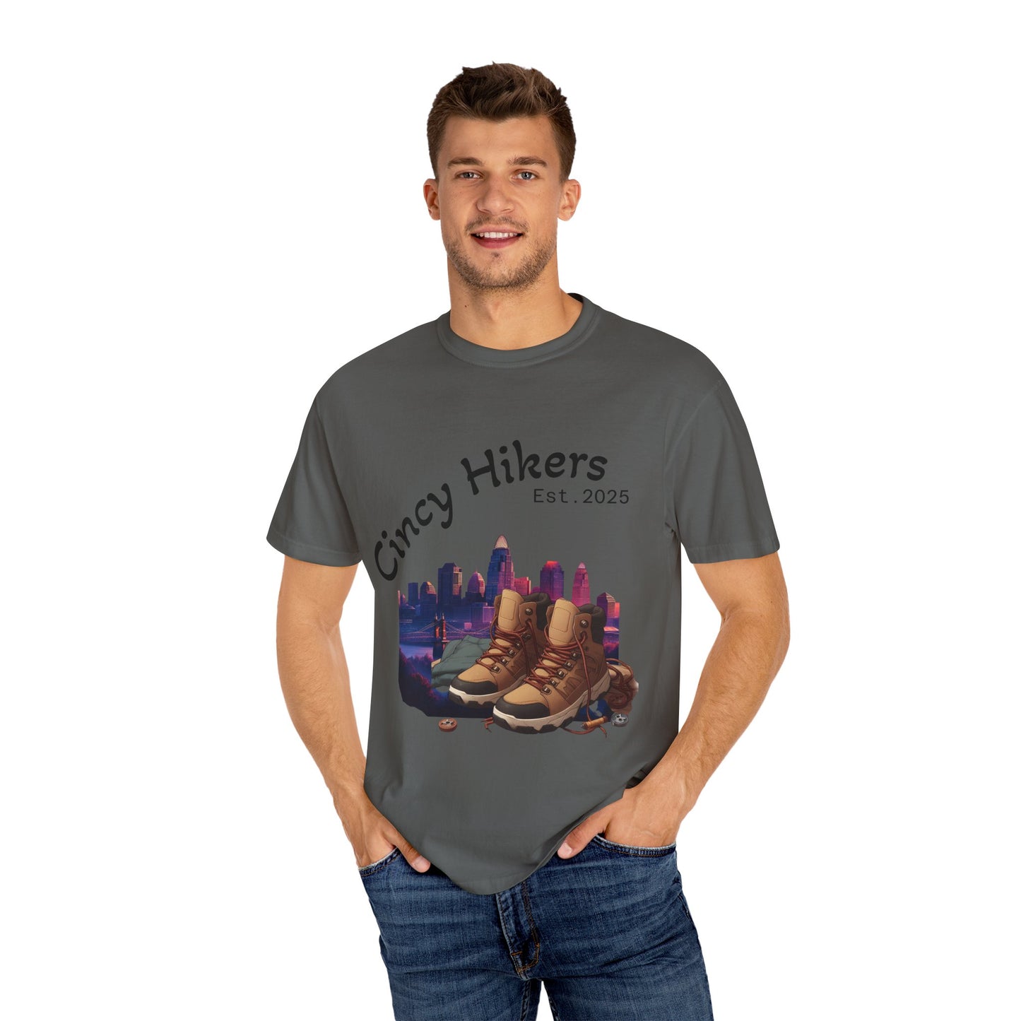 Cincy Hikers T-Shirt - Kicking Rocks Est. 2025 | Unisex Garment-Dyed Tee for Outdoor Enthusiasts