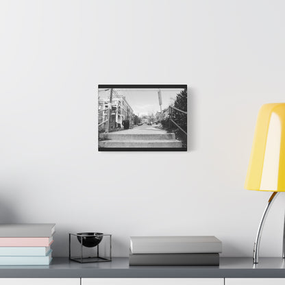 Cincinnati Urban Steps Matte Canvas Print — Peaceful Empty Street Wall Art