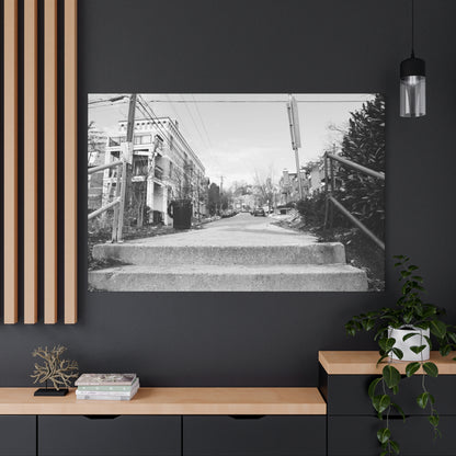 Cincinnati Urban Steps Matte Canvas Print — Peaceful Empty Street Wall Art