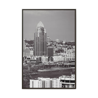Framed Matte Canvas Cityscape Print — Cincinnati Wall Art