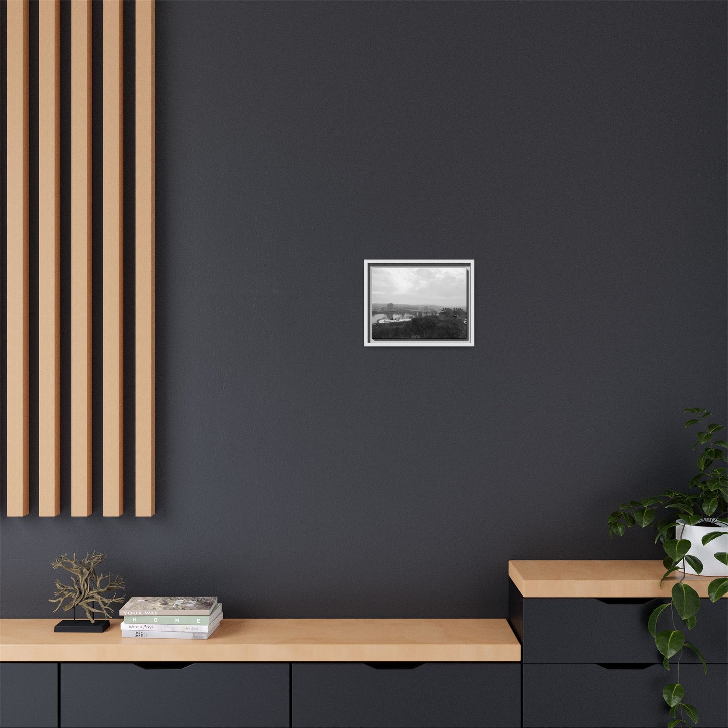 Queen City Bridges Winter Matte Canvas (Framed)