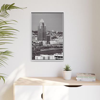 Framed Matte Canvas Cityscape Print — Cincinnati Wall Art