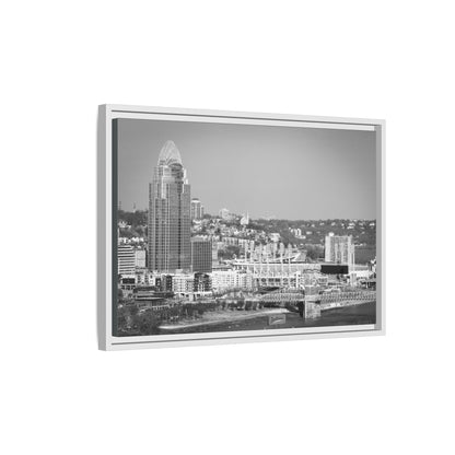 Cincy in the Fall Wall Art — Black & White Cityscape Print