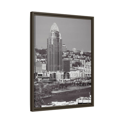 Framed Matte Canvas Cityscape Print — Cincinnati Wall Art