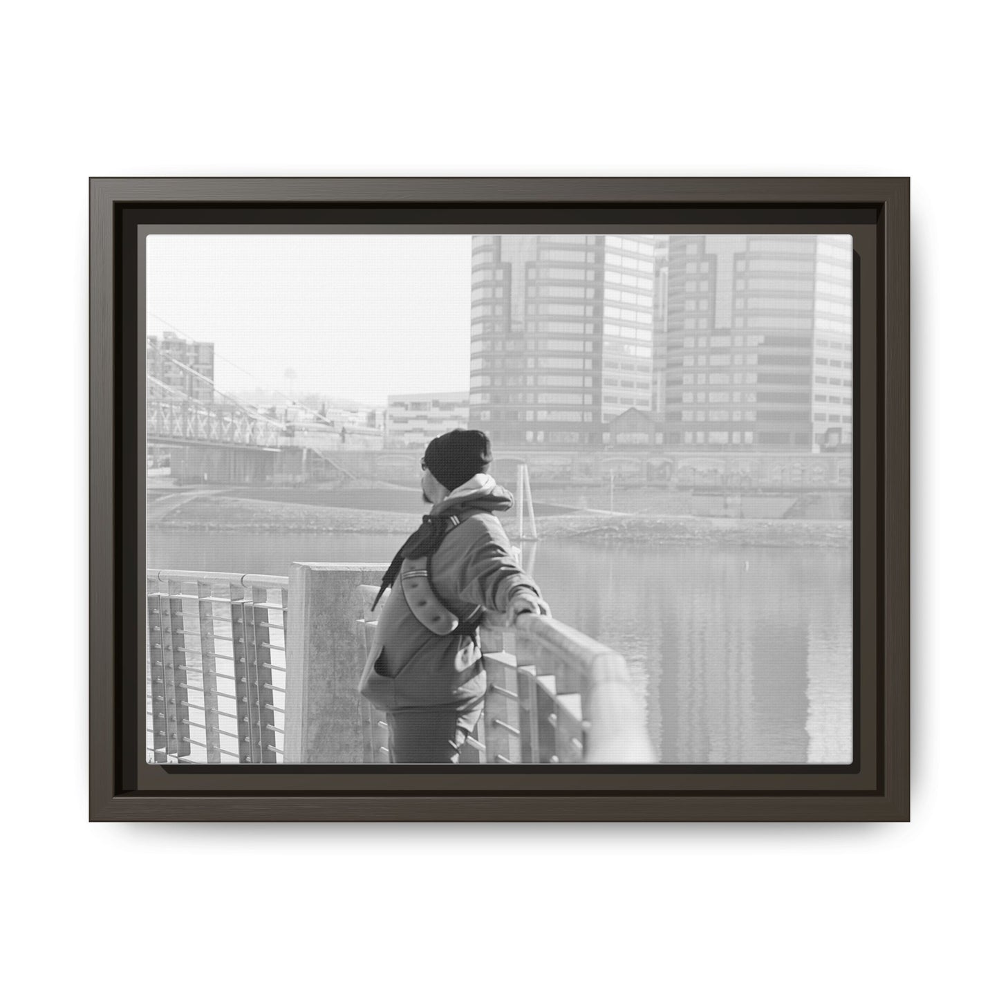 Queen City Hiker Matte Canvas Print — Framed Multi-Color Wall Art