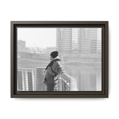Queen City Hiker Matte Canvas Print — Framed Multi-Color Wall Art